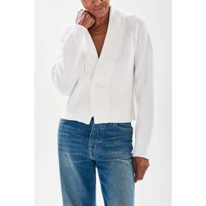 NEW JUMPER1234 cotton rib cardigan in white